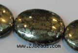 CPY313 15.5 inches 30*40mm oval pyrite gemstone beads wholesale