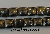 CPY316 15.5 inches 10*10mm square pyrite gemstone beads wholesale