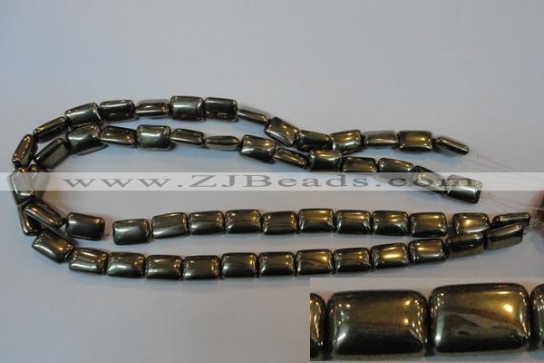 CPY321 15.5 inches 10*14mm rectangle pyrite gemstone beads wholesale