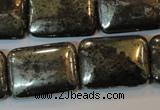 CPY325 15.5 inches 18*25mm rectangle pyrite gemstone beads wholesale