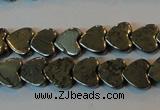 CPY330 15.5 inches 6*6mm heart pyrite gemstone beads wholesale