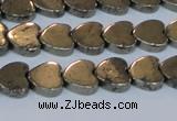CPY332 15.5 inches 10*10mm heart pyrite gemstone beads