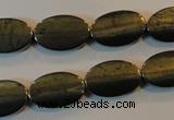 CPY334 15.5 inches 10*16mm twisted oval pyrite gemstone beads