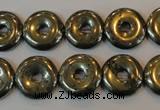 CPY337 15.5 inches 14mm donut pyrite gemstone beads wholesale