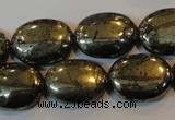 CPY34 16 inches 15*20mm oval pyrite gemstone beads wholesale