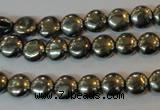 CPY35 16 inches 8mm coin pyrite gemstone beads wholesale