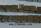 CPY352 15.5 inches 8*8mm cube pyrite gemstone beads wholesale