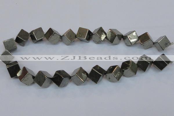 CPY359 15.5 inches 12*12mm cube pyrite gemstone beads