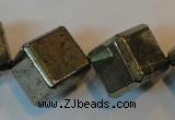 CPY365 15.5 inches 16*16mm faceted cube pyrite gemstone beads