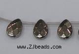 CPY377 Top drilled 10*14mm briolette pyrite gemstone beads