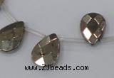 CPY379 Top drilled 13*18mm briolette pyrite gemstone beads