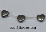 CPY391 Top drilled 8*8mm heart pyrite gemstone beads wholesale