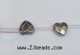 CPY393 Top drilled 8*8mm faceted heart pyrite gemstone beads wholesale