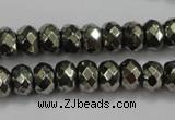 CPY40 16 inches 4*8mm faceted rondelle pyrite gemstone beads wholesale