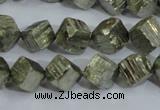 CPY411 15.5 inches 10*10mm faceted cube pyrite gemstone beads