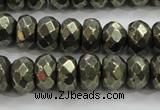 CPY429 15.5 inches 5*8mm faceted rondelle pyrite gemstone beads