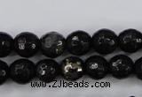 CPY501 15.5 inches 6mm faceted round natural chalcopyrite beads