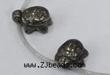 CPY558 Top drilled 13*18mm tortoise pyrite gemstone beads