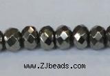 CPY588 15.5 inches 8*12mm faceted rondelle pyrite gemstone beads