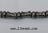 CPY590 15.5 inches 5*8mm - 8*11mm bone & rondelle pyrite beads