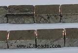 CPY594 15.5 inches 10*20mm cuboid pyrite gemstone beads