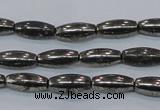 CPY600 15.5 inches 5*16mm rice pyrite gemstone beads wholesale