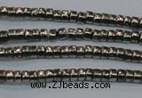 CPY606 15.5 inches 2*3mm heishi pyrite gemstone beads