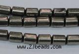 CPY608 15.5 inches 6*9mm tube pyrite gemstone beads