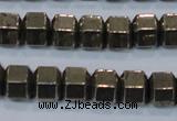 CPY618 15.5 inches 9*10mm pyrite gemstone beads