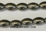 CPY62 15.5 inches 10*14mm rice pyrite gemstone beads wholesale