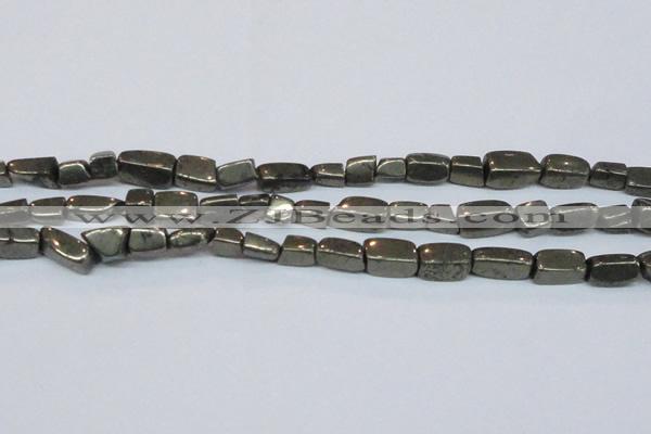 CPY624 15.5 inches 6*8mm - 8*14mm nuggets pyrite gemstone beads