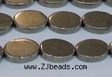 CPY642 15.5 inches 10*14mm oval pyrite gemstone beads wholesale