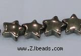 CPY659 15.5 inches 14*14mm star pyrite gemstone beads