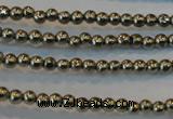 CPY70 15.5 inches 2mm round pyrite gemstone beads wholesale