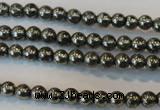 CPY71 15.5 inches 3mm round pyrite gemstone beads wholesale