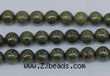 CPY750 15.5 inches 4mm round pyrite gemstone beads wholesale