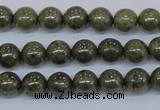 CPY751 15.5 inches 6mm round pyrite gemstone beads wholesale