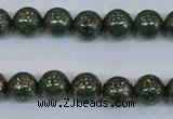 CPY762 15.5 inches 8mm round pyrite gemstone beads wholesale