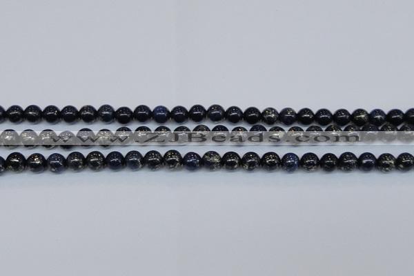 CPY772 15.5 inches 8mm round pyrite gemstone beads wholesale