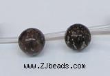 CPY780 Top drilled 10mm round pyrite gemstone beads wholesale