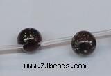 CPY781 Top drilled 10mm round pyrite gemstone beads wholesale