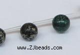 CPY783 Top drilled 10mm round pyrite gemstone beads wholesale