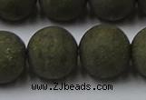 CPY820 15.5 inches 18mm round matte pyrite beads wholesale