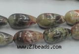 CRA06 15.5 inches 10*20mm teardrop natural rainforest agate beads