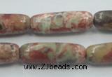 CRA09 15.5 inches 10*30mm cylinder natural rainforest agate beads