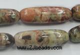 CRA10 15.5 inches 13*40mm cylinder natural rainforest agate beads