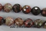 CRA103 15.5 inches 12mm faceted round rainforest agate gemstone beads