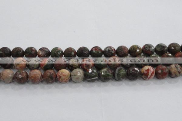 CRA105 15.5 inches 16mm faceted round rainforest agate beads