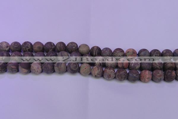 CRA121 15.5 inches 6mm round matte rainforest agate beads