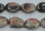 CRA15 15.5 inches 13*18mm oval natural rainforest agate beads